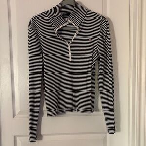 Polo by Ralph Lauren Navy and White Striped Long Sleeve Tee